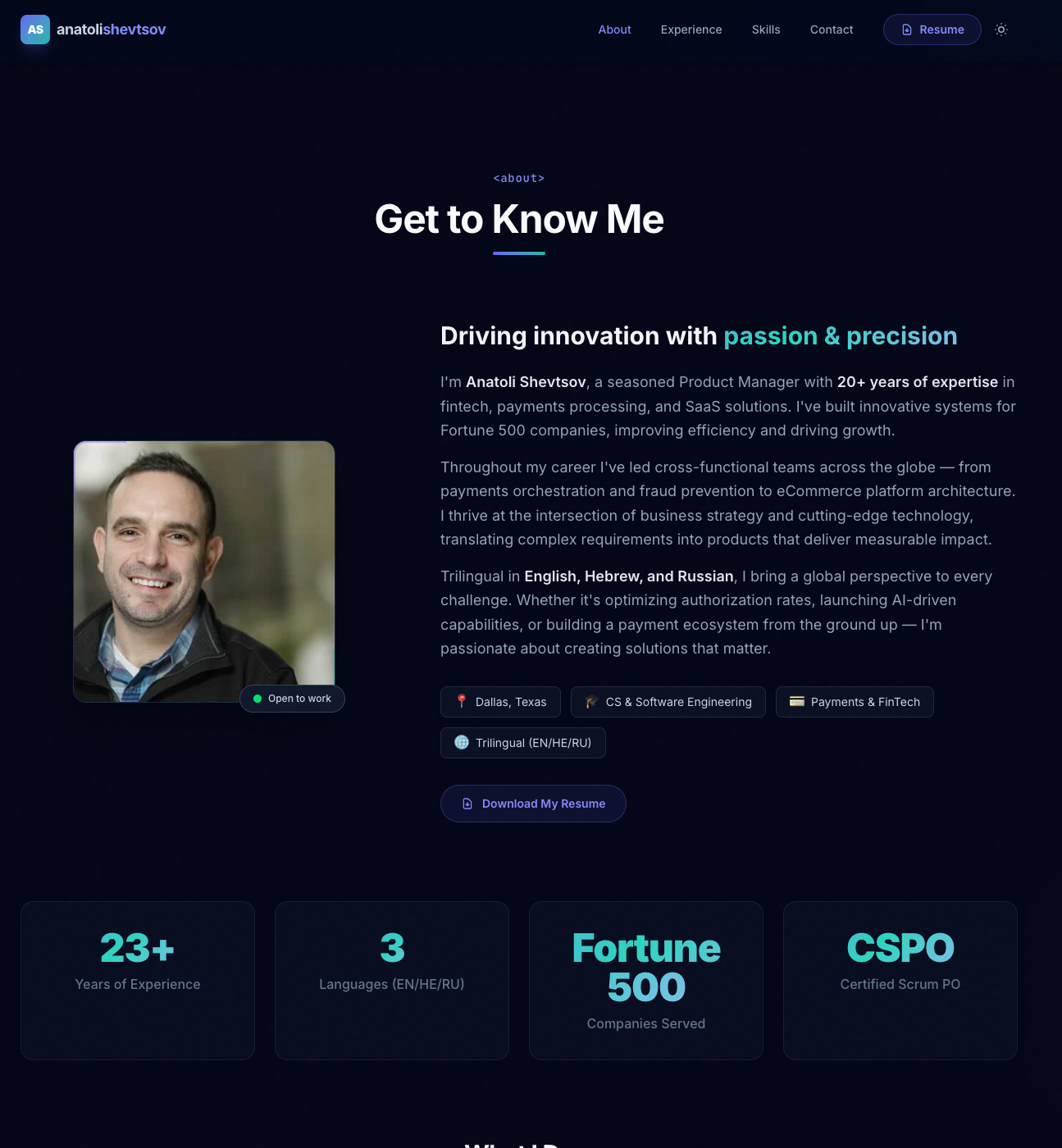 Shevtsov website screenshot